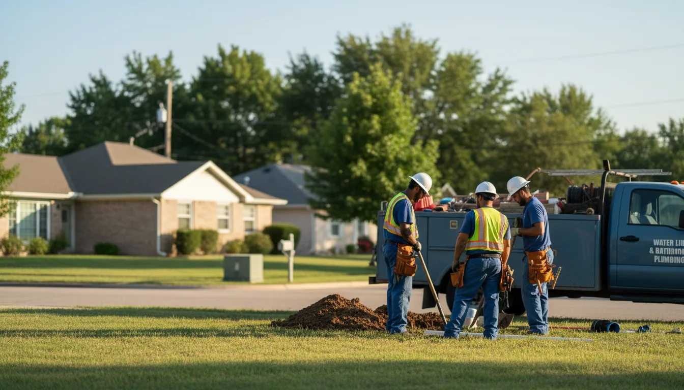Residential water line and bathroom plumbing service in Helena, OH